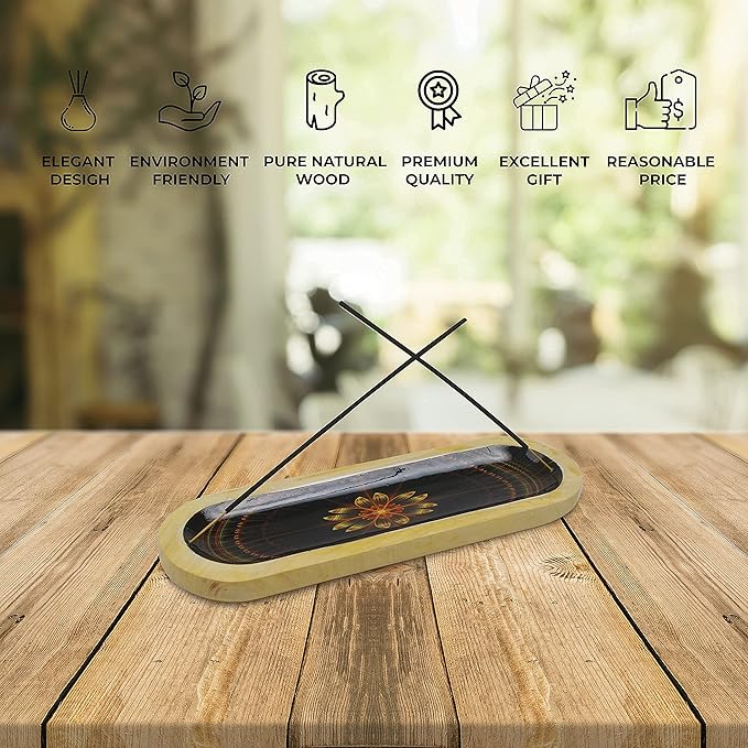 AAKRITI Wooden Incense Holder Wood | Exclusive 2-in-1 Multitasking Design | Natural & 100% Eco-Friendly | Perfect for Housewarming, Christmas, Birthday, (Galaxy)……