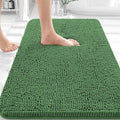 OLANLY Bathroom Rugs 30x20, Extra Soft Absorbent Chenille Bath Rugs, Rubber Backing Quick Dry, Machine Washable Bath Mats for Bathroom Floor, Tub and Shower, Home Decor Accessories, Olive Green