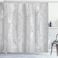 Ambesonne Grey Shower Curtain, Picture of Smooth Oak Wood Texture in Old Fashion Retro Style Horizontal Nature Design Home, Cloth Fabric Bathroom Decor Set with Hooks, 69" W x 70" L, Grey