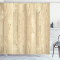 Ambesonne Rustic Shower Curtain, Picture of Smooth Oak Wood Texture in Old Fashion Retro Horizontal Nature Design, Cloth Fabric Bathroom Decor Set with Hooks, 69" W x 70" L, Pale Yellow