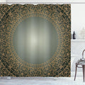 Ambesonne Mandala Shower Curtain, Vintage Frame Eastern Motifs Traditional Retro Classic Art Illustration, Cloth Fabric Bathroom Decor Set with Hooks, 69" W x 70" L, Dark Olive