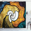 Ambesonne Trippy Shower Curtain, Pop Art Style Funky Unusual Stained Glass Window Thai Art Pattern Traditional Image, Cloth Fabric Bathroom Decor Set with Hooks, 69" W x 70" L, Multicolor