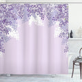 Ambesonne Flower Shower Curtain, Framing Lilac Flowers in Blossom Vernal Season Soothing Color Shades Artwork, Cloth Fabric Bathroom Decor Set with Hooks, 69" W x 70" L, Blue Violet
