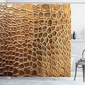 Ambesonne Animal Print Shower Curtain, Tint Vivid Crocodile Skin Nature Life Toughness High-End Design Artwork, Cloth Fabric Bathroom Decor Set with Hooks, 69" W x 70" L, Pale Brown