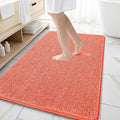 OLANLY Large Bathroom Rugs 59x35, Extra Soft Absorbent Chenille Bath Rugs, Rubber Backing Quick Dry, Machine Washable Bath Mats for Bathroom Floor, Tub and Shower, Home Decor Accessories, Coral