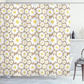 Ambesonne Floral Shower Curtain, Pastel Cartoon Like Flowers Daisies Spring Time Season Artwork Print, Cloth Fabric Bathroom Decor Set with Hooks, 69" W x 70" L, Warm Taupe