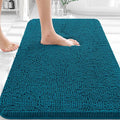 OLANLY Bathroom Rugs 36x24, Extra Soft Absorbent Chenille Bath Rugs, Rubber Backing Quick Dry, Machine Washable Bath Mats for Bathroom Floor, Tub and Shower, Home Decor Accessories, Peacock Blue