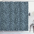 Ambesonne Animal Print Shower Curtain, Leopard Skin Wildlife Safari Design Creative Contemporary Art, Cloth Fabric Bathroom Decor Set with Hooks, 69" W x 70" L, Grey Blue