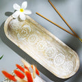 raajsee Wooden Rosewood Incense Holder - Incense Burner - Ash Catcher - Incense Stick Holder - Meditation & Yoga - Great Gift for Any Occasion Size 11x4 inch (Seven Chakra White)