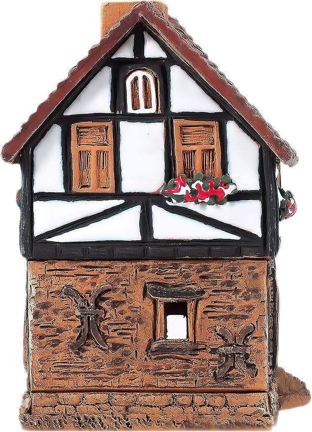 Ceramic Houses and Villages Collection - Handmade House Collectible Miniature of Historic House in Lauterbach Germany - Cone Incense Holder Room Decor Incense Burner S19-6