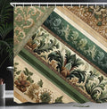 Ambesonne Damask Shower Curtain, Renaissance Style Floral and Botanical Swirly Art Curlicue Leaves Vintage, Cloth Fabric Bathroom Decor Set with Hooks, 69" W x 70" L, Green Pastel Brown