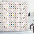 Ambesonne Arrows Shower Curtain, Arrows Design Vibrant Color Arrowheads Arrowtails Pattern Aztec Artwork, Cloth Fabric Bathroom Decor Set with Hooks, 69" W x 70" L, Orange Yellow Turquoise