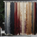 Ambesonne Striped Shower Curtain, Abstract Modern Oil Paint of Vertical Brushstroke Dark Autumn Tones Print, Cloth Fabric Bathroom Decor Set with Hooks, 69" W x 75" L, Maroon Camel Grey