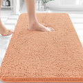 OLANLY Bathroom Rugs 36x24, Extra Soft Absorbent Chenille Bath Rugs, Rubber Backing Quick Dry, Machine Washable Bath Mats for Bathroom Floor, Tub and Shower, Home Decor Accessories, Peach