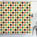 Ambesonne Polka Dots Shower Curtain, Polka Dots Nostalgic Funky Vibrant Colors Points Flecks Boho Illustration, Cloth Fabric Bathroom Decor Set with Hooks, 69" W x 70" L, Multicolor