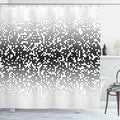 Ambesonne Modern Shower Curtain, Digital Art Print with Geometrical Squares Dots Abstract Ombre Image Print, Cloth Fabric Bathroom Decor Set with Hooks, 69" W x 70" L, Black and White