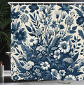 Ambesonne Navy Blue Shower Curtain, Vintage Style Cottagecore Spring Night Floral Arrange Wildflowers, Cloth Fabric Bathroom Decor Set with Hooks, 69" W x 70" L, Dark Slate Blue Coconut