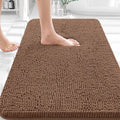 OLANLY Bathroom Rugs 30x18, Extra Soft Absorbent Chenille Bath Rugs, Rubber Backing Quick Dry, Machine Washable Bath Mats for Bathroom Floor, Tub and Shower, Home Decor Accessories, Mocha