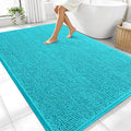 OLANLY Large Bathroom Rugs 70x46, Extra Soft Absorbent Chenille Bath Rugs, Rubber Backing Quick Dry, Machine Washable Bath Mats for Bathroom Floor, Tub and Shower, Home Decor Accessories, Aqua Sky
