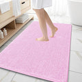 OLANLY Large Bathroom Rugs 59x35, Extra Soft Absorbent Chenille Bath Rugs, Rubber Backing Quick Dry, Machine Washable Bath Mats for Bathroom Floor, Tub and Shower, Home Decor Accessories, Pink