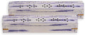 Incense Garden Pack of 2 White Washed Blue Wood Incense Box Burner 12"