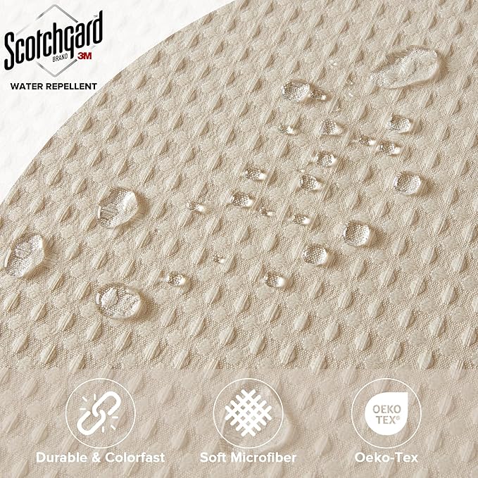 Madison Park Shower Curtain Waffle Weave, Vibrant Dyed, Waffle Shower Curtain 3M Scotchgard Moisture Management, Farmhouse Stall Shower Curtains for Bathroom, Stall: 36x72'' Beige