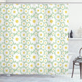 Ambesonne Floral Shower Curtain, Pastel Cartoon Like Flowers Daisies Spring Time Season Artwork Print, Cloth Fabric Bathroom Decor Set with Hooks, 69" W x 75" L, Pale Sage