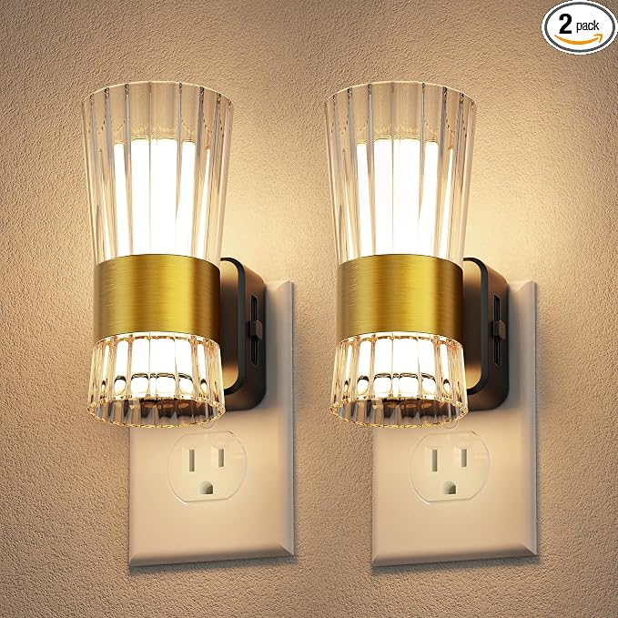 L LOHAS LED Night Light Night Lights Plug into Wall 3000K Soft Warm 0-100LM | Adjustable Modern Night Lights, Automatic Nightlights Pulg in with Dusk to Dawn Sensor for Rooms Bathroom Hallway Decor