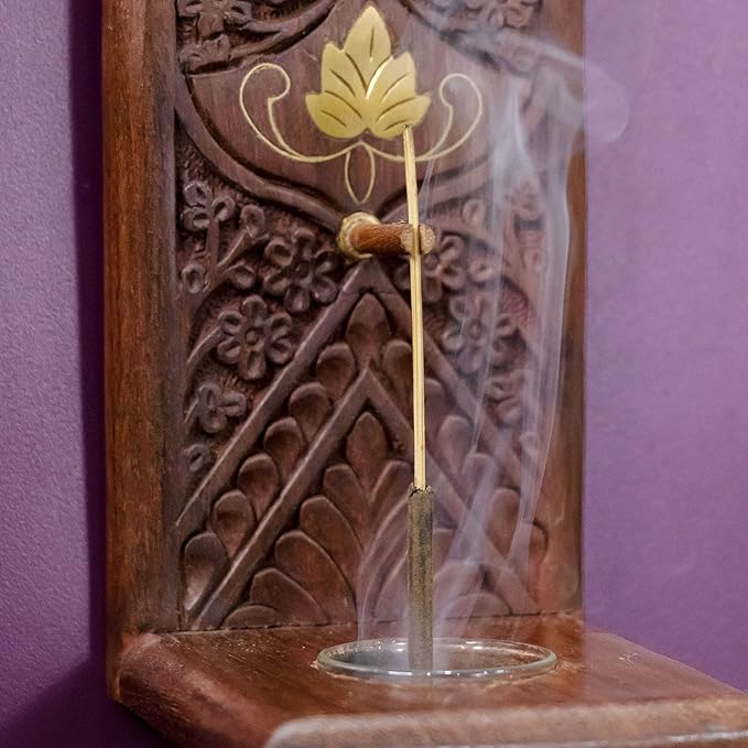 Handcrafted Wooden Unique Inverse Incense Holder with Efficient Ash Catcher Testube Design – Ideal Gift Option, Yoga Spaces, spa Corners, Altar Tables, and Mindful Living