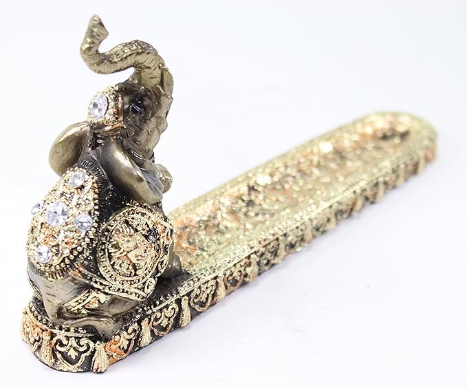 We pay your sales tax Elephant Incense Burner Holder Lucky Figurine Home Decor Gift (11)