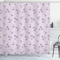 Ambesonne Vintage Shower Curtain, Romantic Shabby Form Style Inspired Flowers with Little Roses Lilacs Artwork, Cloth Fabric Bathroom Decor Set with Hooks, 69" W x 70" L, Purple Grey