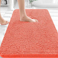 OLANLY Bathroom Rugs 35x24, Extra Soft Absorbent Chenille Bath Rugs, Rubber Backing Quick Dry, Machine Washable Bath Mats for Bathroom Floor, Tub and Shower, Home Decor Accessories, Coral