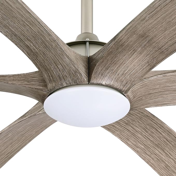 72 Inch Large Ceiling Fans with Lights and Remote - Unique Modern Nickel Outdoor Ceiling Fan with LED Light for Living Room, Bedroom, Patios Covered, Reverse, Timer, Dimmable, 6 Blades