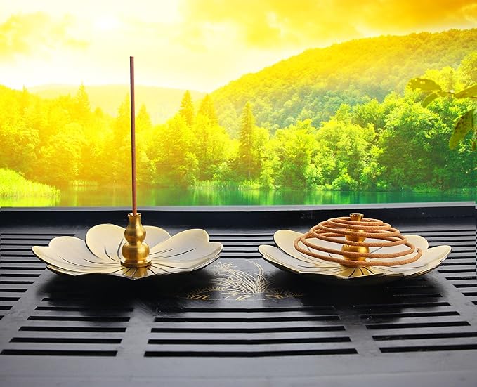 Incense Burner for Incense Coil,Incense Sticks Holder,Gourd Style Brass Censer Burner