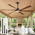 72 inch Outdoor Ceiling Fan for Patio with Lights, High CFM Modern Smart Ceiling Fan with Alexa/Remote/App Control, Rustic Farmhouse Wood Outdoor Fan for Indoor Exterior Porch Gazebo Garage