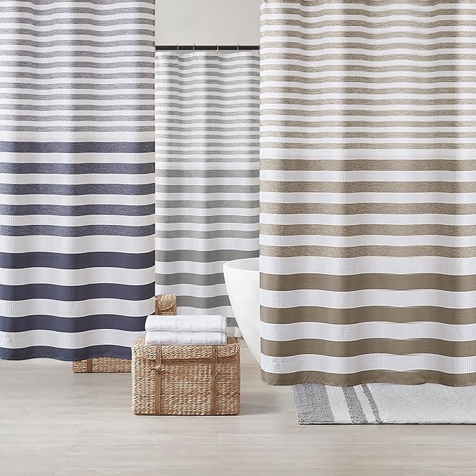Madison Park Shower Curtain Spa Waffle Weave Stall Shower Curtain for Bathroom 3M Scotchgard Moisture Management, Spa Quality Modern Shower Curtains for Bathroom, Stall 36x72'' Taupe Ombre