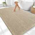 OLANLY Large Bathroom Rugs 70x46, Extra Soft Absorbent Chenille Bath Rugs, Rubber Backing Quick Dry, Machine Washable Bath Mats for Bathroom Floor, Tub and Shower, Home Decor Accessories, Beige