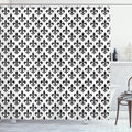 Ambesonne Fleur De Lis Shower Curtain, Silhouette Pattern of Fleur-de-Lis Classics Middle Ages Style Design, Cloth Fabric Bathroom Decor Set with Hooks, 69" W x 70" L, Black and White