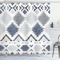 Ambesonne Tribal Shower Curtain, Retro Grunge Maya Latin Mexican Animistic Motifs Hippie Arrows Image, Cloth Fabric Bathroom Decor Set with Hooks, 69" W x 70" L, Black White