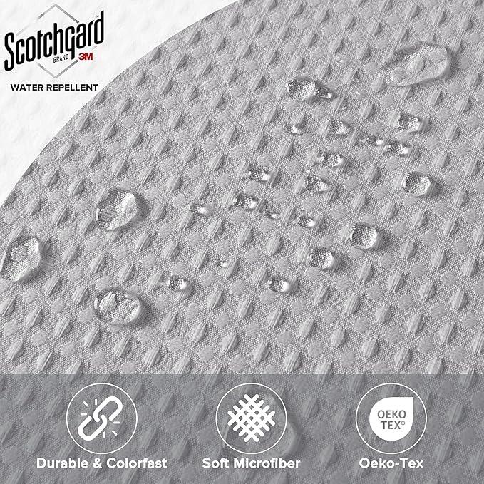 Madison Park Shower Curtain Waffle Weave, Vibrant Dyed, Waffle Shower Curtain 3M Scotchgard Moisture Management, Farmhouse Shower Curtains for Bathroom, Standard: 72x72 Grey