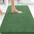 OLANLY Bathroom Rugs 30x18, Extra Soft Absorbent Chenille Bath Rugs, Rubber Backing Quick Dry, Machine Washable Bath Mats for Bathroom Floor, Tub and Shower, Home Decor Accessories, Olive Green