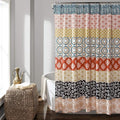 Lush Decor Shower Curtain, Turquoise & Orange | Bohemian Stripe | 72"W x 72"L | Pack of 6
