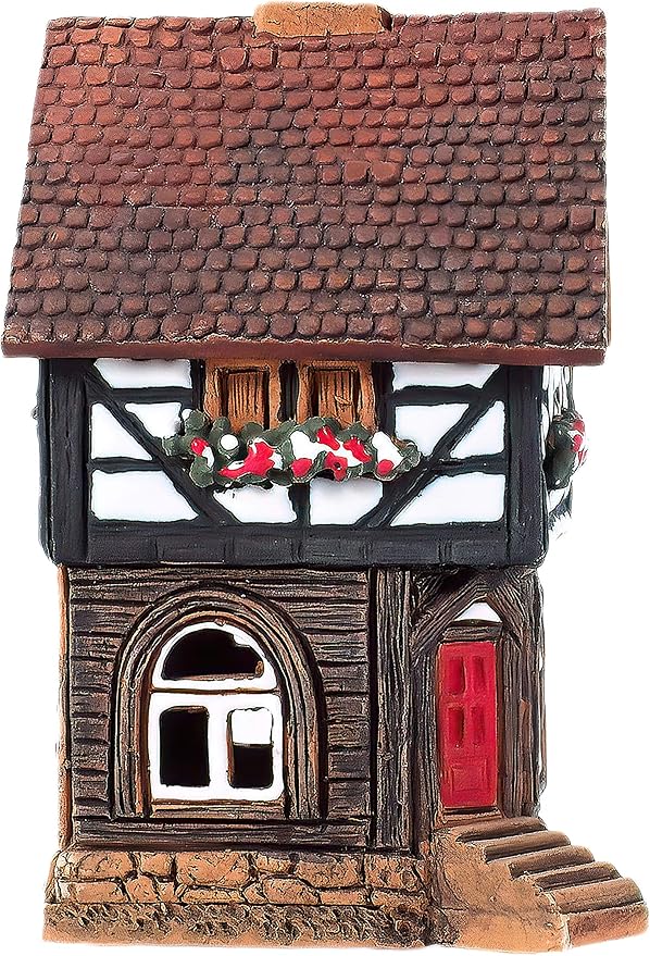 Ceramic Houses and Villages Collection - Handmade House Collectible Miniature of Historic House in Lauterbach Germany - Cone Incense Holder Room Decor Incense Burner S19-6