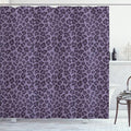 Ambesonne Animal Print Shower Curtain, Leopard Skin Wildlife Safari Design Creative Contemporary Art, Cloth Fabric Bathroom Decor Set with Hooks, 69" W x 70" L, Pale Eggplant