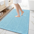 OLANLY Large Bathroom Rugs 59x35, Extra Soft Absorbent Chenille Bath Rugs, Rubber Backing Quick Dry, Machine Washable Bath Mats for Bathroom Floor, Tub and Shower, Home Decor Accessories, Sky Blue