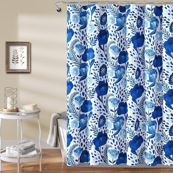 Lush Decor Poppy Garden Shower Curtain, Yellow & White, 72" x 72"