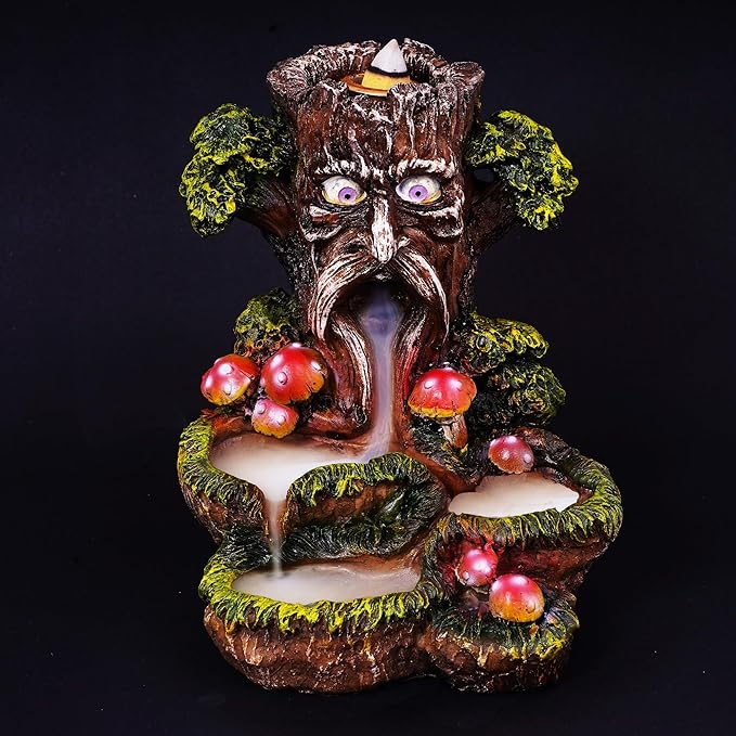 Fantasy Gifts Tree Man Backflow Burner Ornament – Multicolor 6 x 5 Inch Waterfall Décor Accent | Nature-Inspired Tree Man Tabletop Decoration for Home & Meditation Spaces