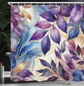 Ambesonne Purple Shower Curtain, Leaves Dancing in The Wind Art on a Marble Print Background in Warm Tones, Cloth Fabric Bathroom Decor Set with Hooks, 69" W x 70" L, Quartz Lilac Mauve