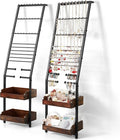 Keebofly Jewelry Holder Organizer, Large Jewelry Organizer with Necklace Holder Earring Storage, Floor Hanging Jewelry Stand with Display for Earring Necklace Ring Bracelet Watch