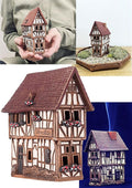 Ceramic Houses and Villages Collection - Handmade House Miniature of Historic Winery in Bernkastel-Kues, Germany - Candle, Cone Incense Holder R255